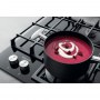 Hotpoint | HAGS 61F/BK | Hob | Gas on glass | Number of burners/cooking zones 4 | Rotary knobs | Black - 6